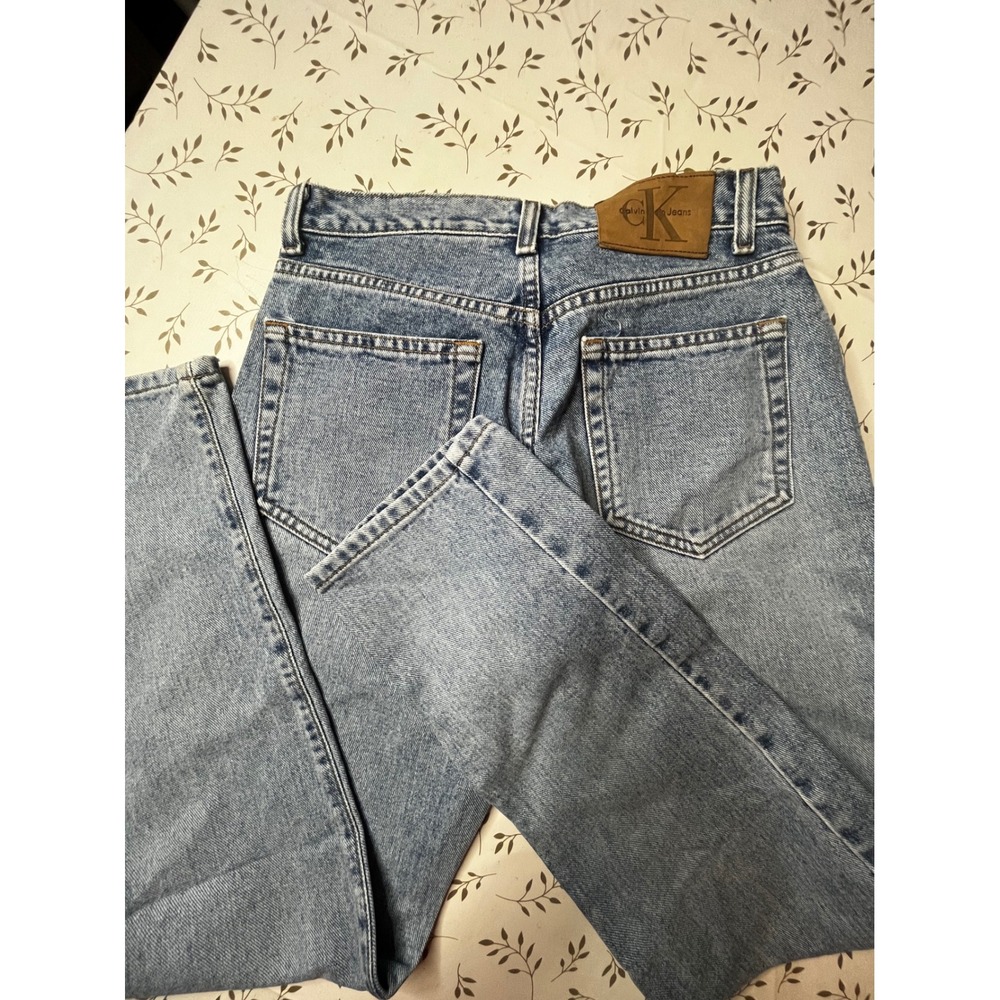 Vintage Calvin Klein Jeans Womens 7 28x30 Light Wash Sandblast Button Fly USA